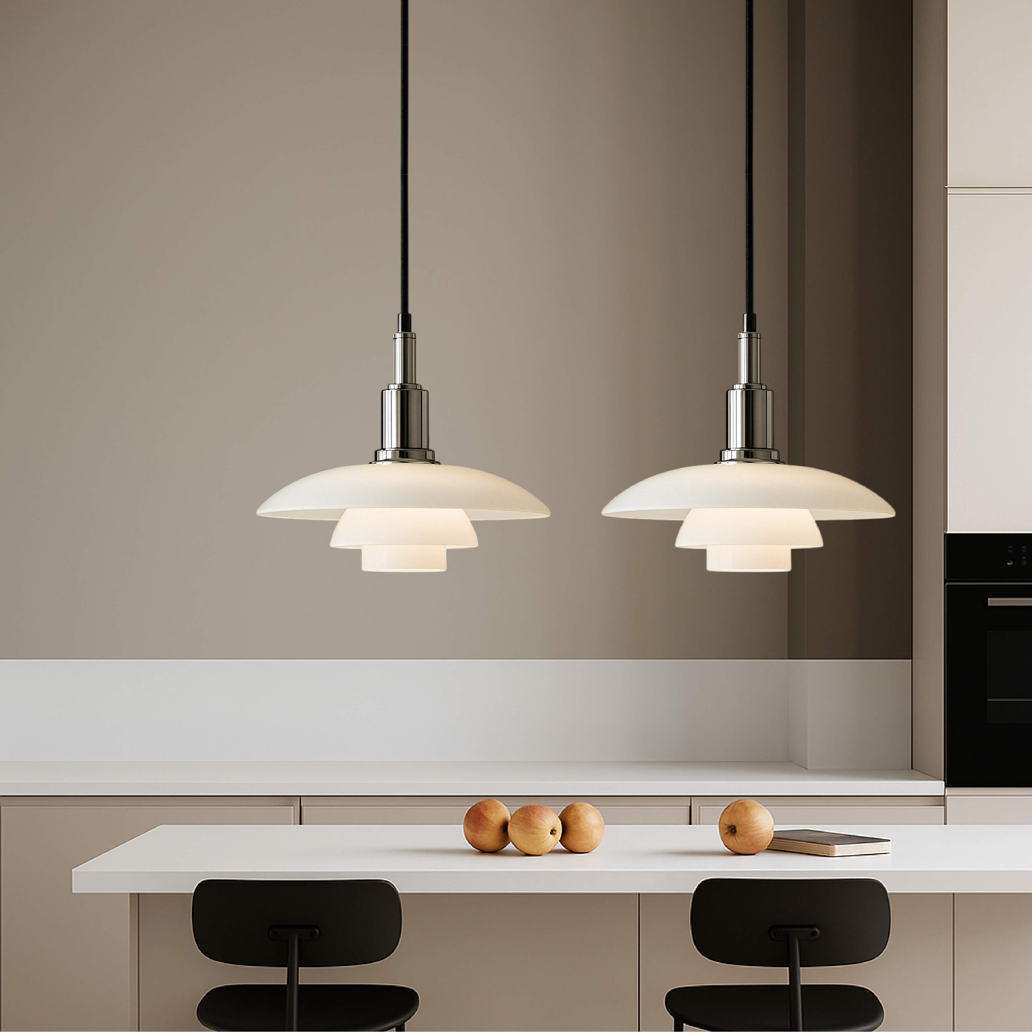 Deense design hanglamp 2/3 koppen glas metaal goud eetkamer keuken eiland Scandinavisch minimalistisch | Sansoti