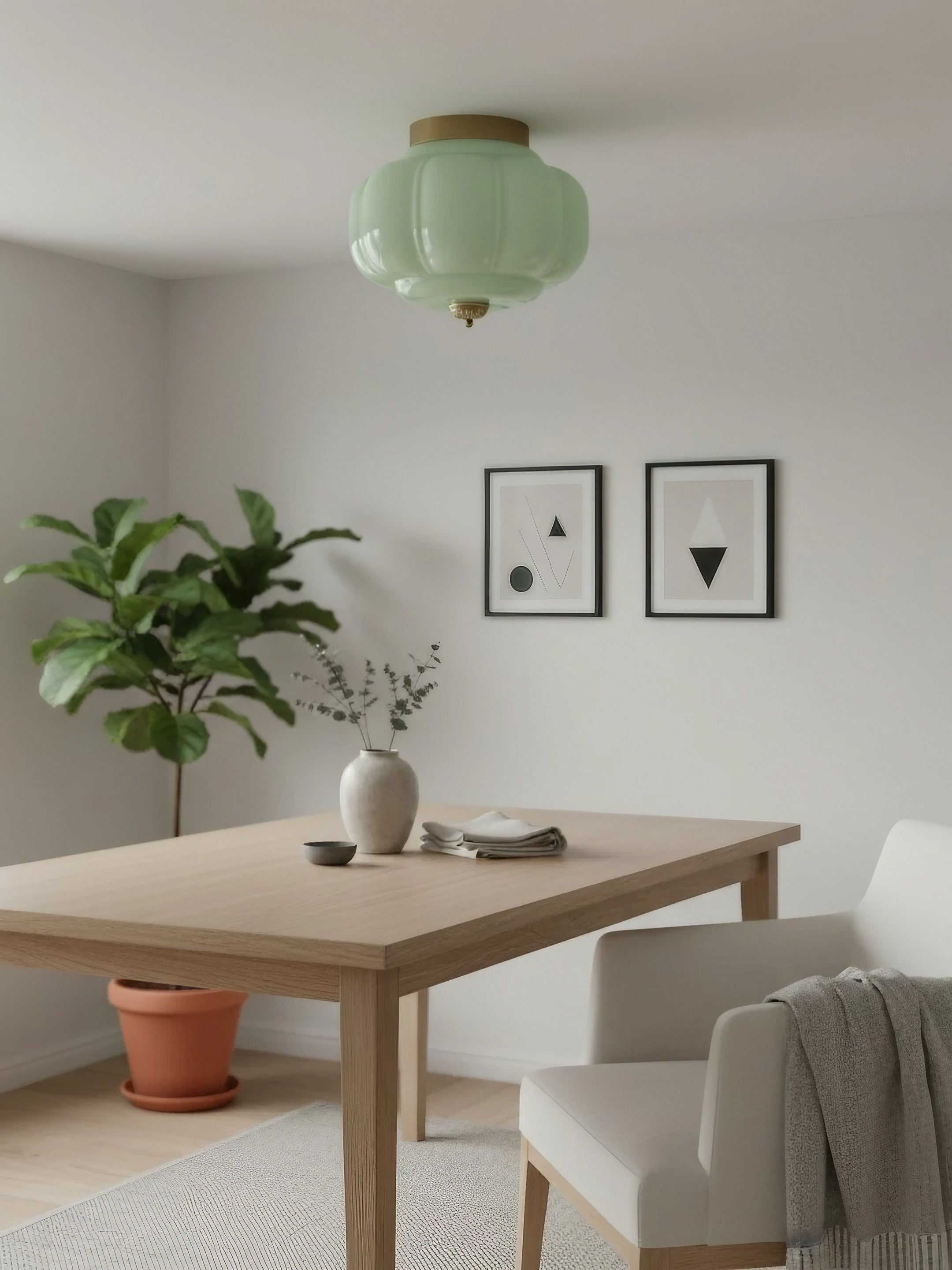 Plafondlamp Melkglas Glazen Kap Moderne Verlichting Scandinavische Stijl Woonkamer Eetkamer Slaapkamer Flush Mount | Sansoti