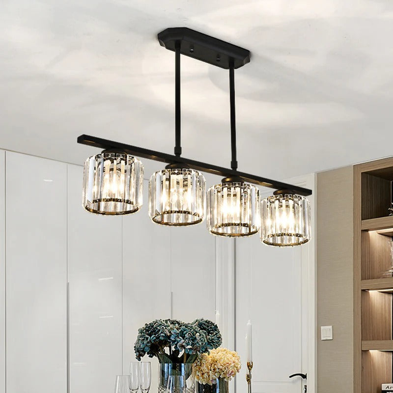 Hängelampe Glas E27 Schwarz 3 oder 4 Licht Esstisch Kochinsel Skandinavische Hängelampe Deckenlampe Küche Wohnzimmer | Restfield