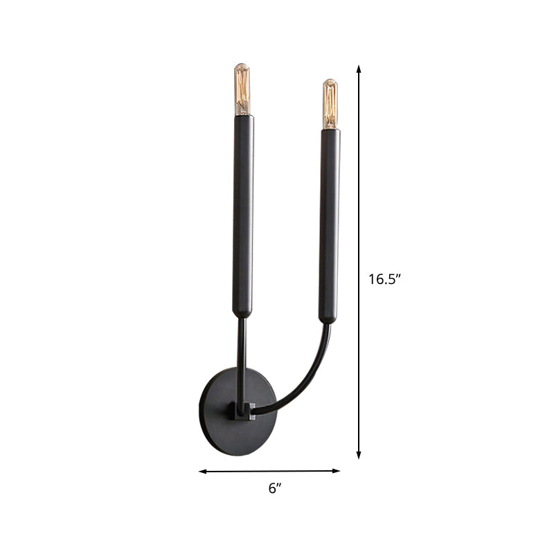 Metalen Buislamp Wandlamp Traditionele Stijl Zwart of Messing voor Eetkamer Woonkamer Hal | Sansoti