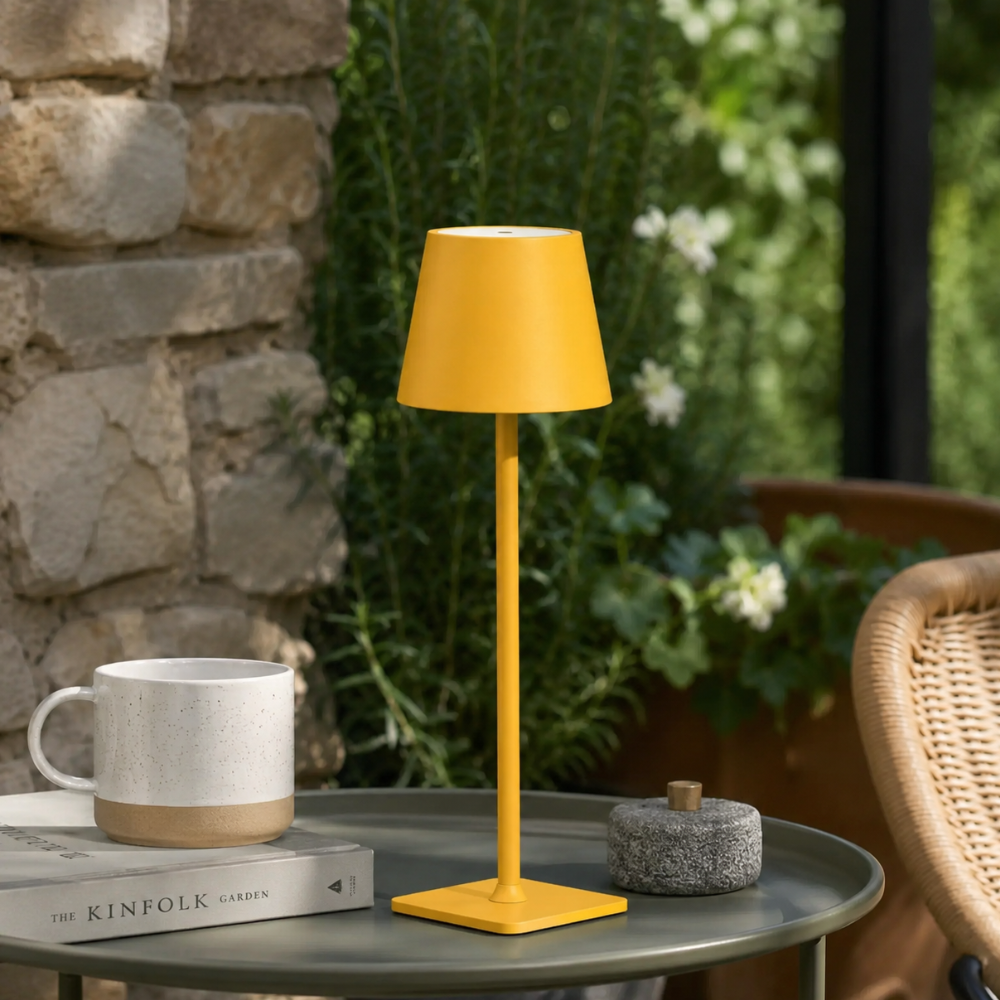 Wireless Table Lamp Dimmable Rechargeable 38cm Metal LED Touch Indoor Outdoor IP54 Waterproof Ambient Lighting | Sansoti