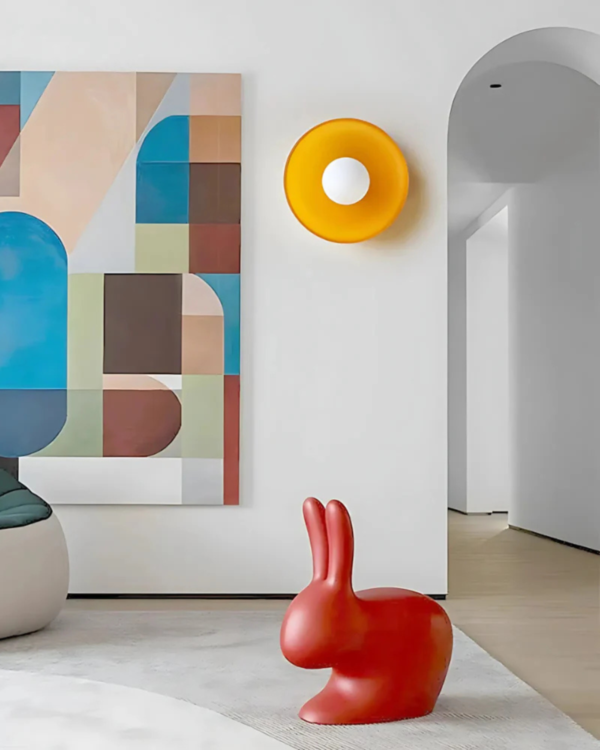 Moderne runde Deckenleuchte aus Glas und Eisen – minimalistische Designlampe für Wohn- und Schlafzimmer mit warmer Lichtfarbe | Restfield
