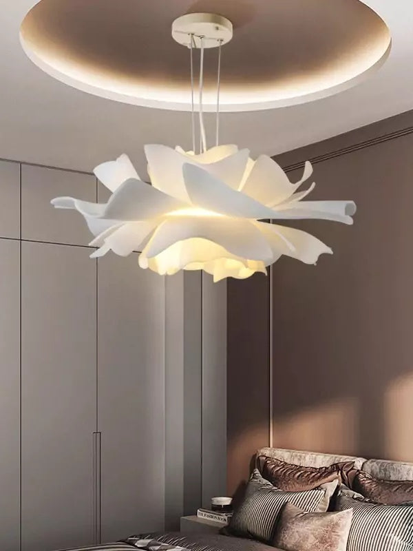 Handgemaakte Acryl Hanglamp Lotus Bloem Wit Scandinavisch Design | Sansoti