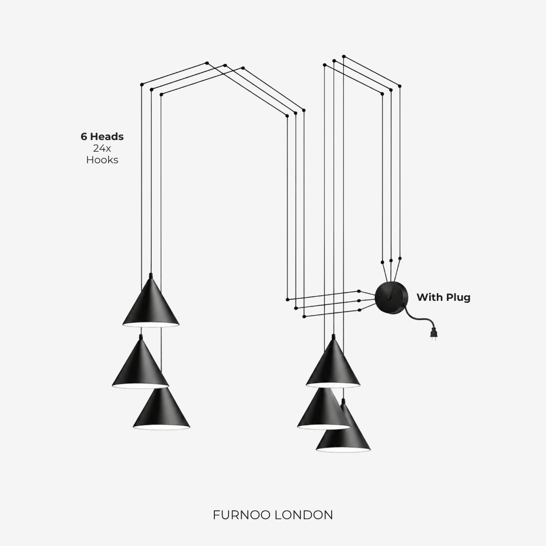 Stella hanglamp – aluminium geometrisch design met verstelbare kabellengte en LED-verlichting | Sansoti