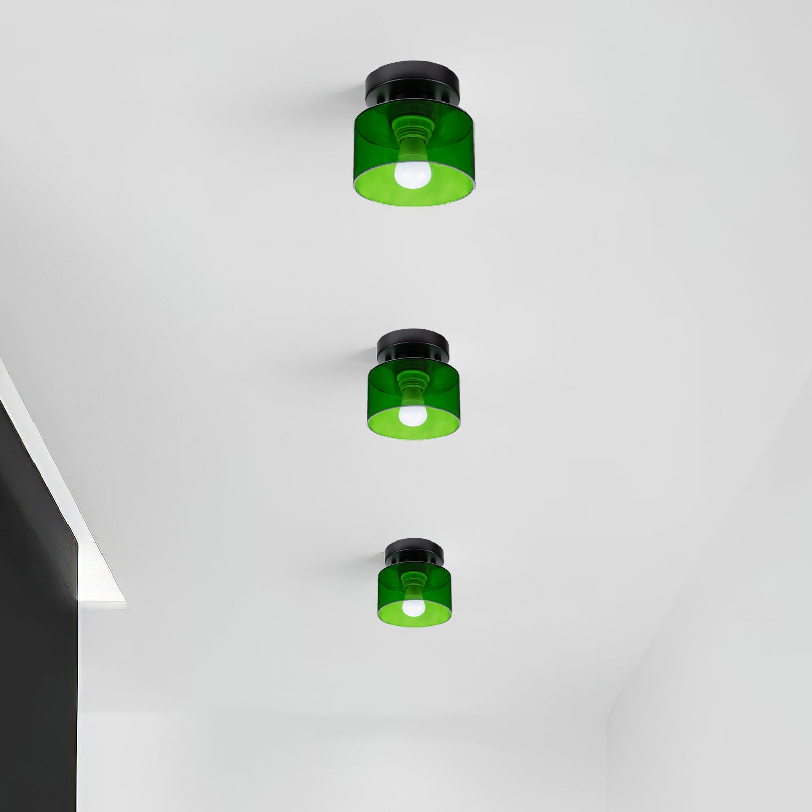 Deckenleuchte Glas Retro E27/E26 Bernstein Küche Flur Wohnzimmer Rundes Design Stimmungslicht Vintage Stil | Restfield
