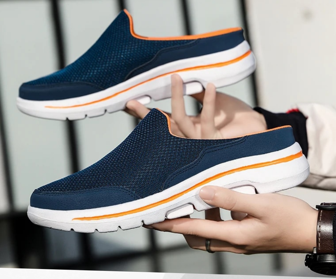Orthopedische Barefoot Instapschoen Heren Blauw Grijs Beige Zwart Ergonomisch Loopcomfort Breed Wandelen | Sansoti