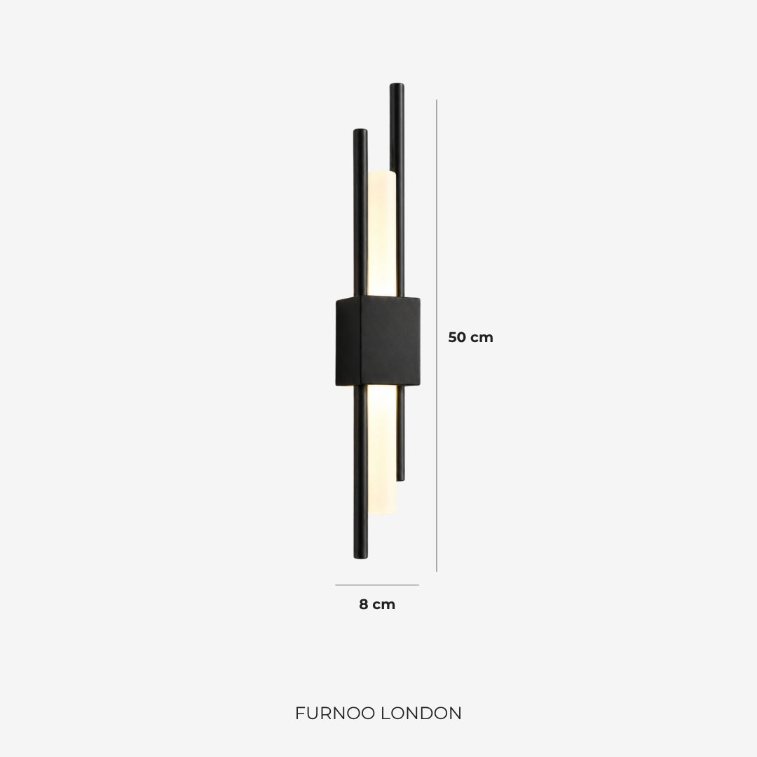 Scandinavische Minimalistische Wandlamp – Modern Verticaal Design met Gerichte LED-Verlichting – Zwart Goud | Sansoti