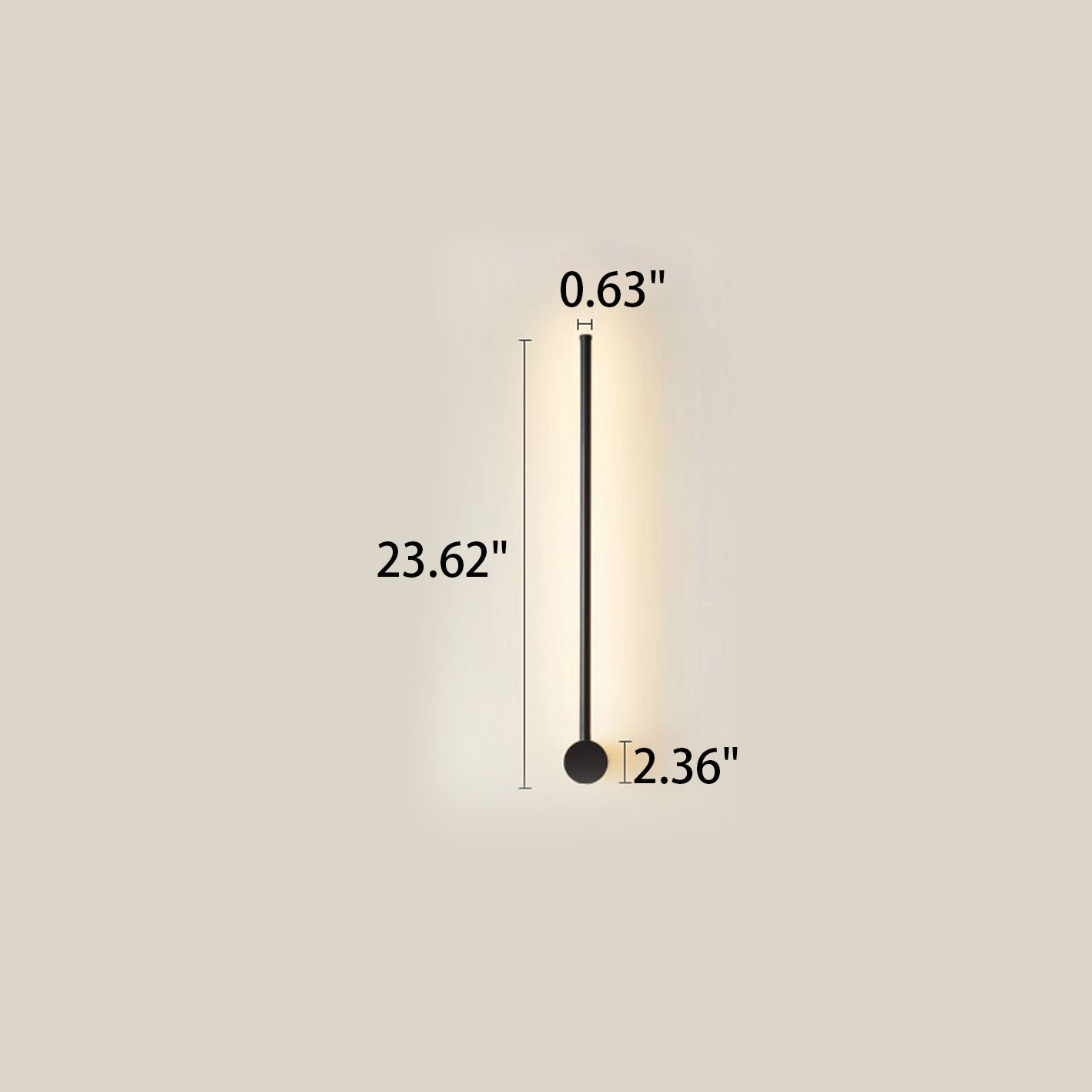 Wandlamp LED Staf Aluminium Zwart Goud 60cm 80cm Woonkamer Slaapkamer Studeerkamer Lijnlamp Minimalistisch Modern Sfeerlamp | Sansoti