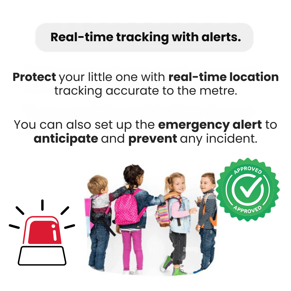 Kinder GPS-Tracker Waterdicht met Real-Time Locatie & SOS-Alarm | Klein, Licht, Draagtasje en Beveiligingsfuncties | Sansoti