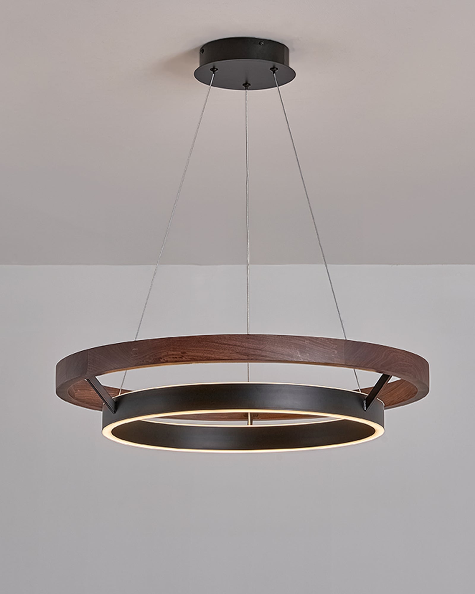 Holz-Ring-Kronleuchter LED Eingebaut Warmweiß Dimmbar Esszimmer Wohnzimmer Deckenlampe Modern Bauernhaus | Restfield