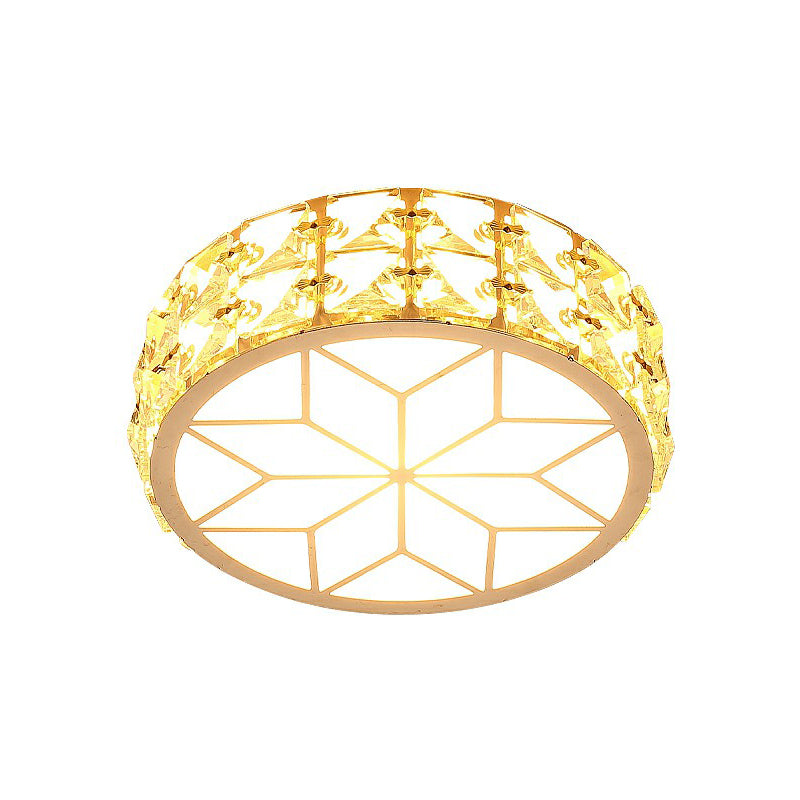 Runde Kristall-Deckenleuchte LED Einbauleuchte Champagnergold 15–20 cm Flur Diele Schlafzimmer moderne Luxusbeleuchtung | Sansoti