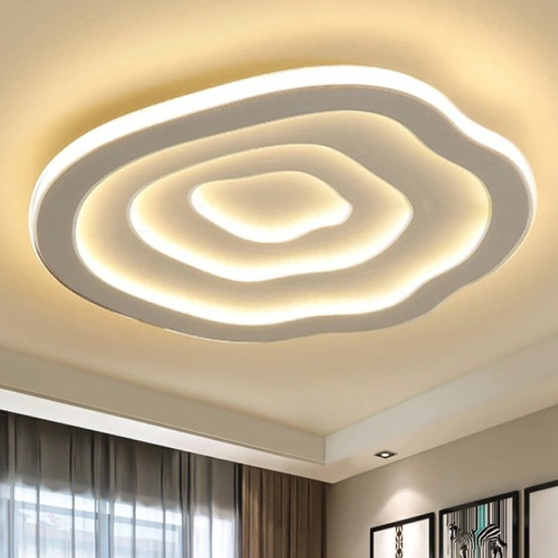 Moderne Ronde LED Plafondlamp met Golvend Reliëf – Scandinavische Sfeerverlichting voor Slaapkamer en Hal | Sansoti