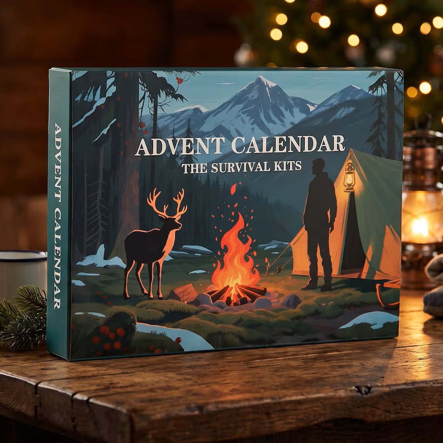 Adventskalender met 24 Outdoortools – Dagelijkse Verrassing voor Kamperen Wandelen Avontuur en Outdoor | Sansoti