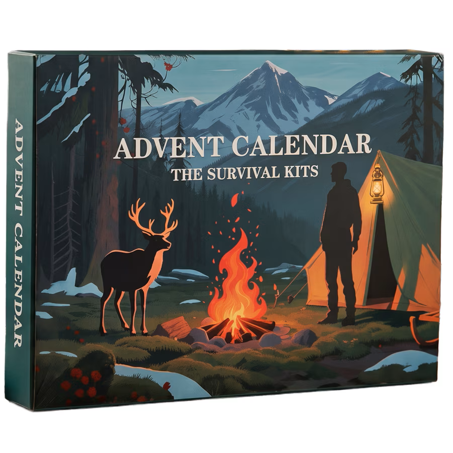 Adventskalender met 24 Outdoortools – Dagelijkse Verrassing voor Kamperen Wandelen Avontuur en Outdoor | Sansoti