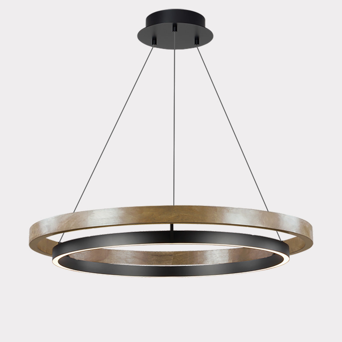 Holz-Ring-Kronleuchter LED Eingebaut Warmweiß Dimmbar Esszimmer Wohnzimmer Deckenlampe Modern Bauernhaus | Restfield
