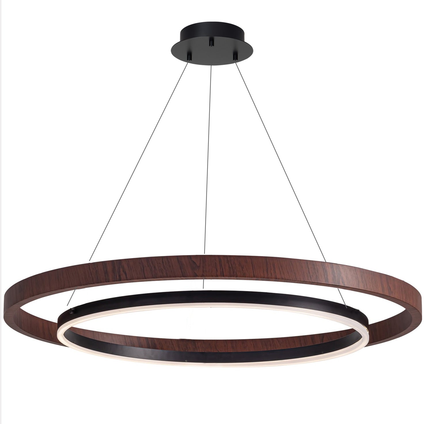 Holz-Ring-Kronleuchter LED Eingebaut Warmweiß Dimmbar Esszimmer Wohnzimmer Deckenlampe Modern Bauernhaus | Restfield