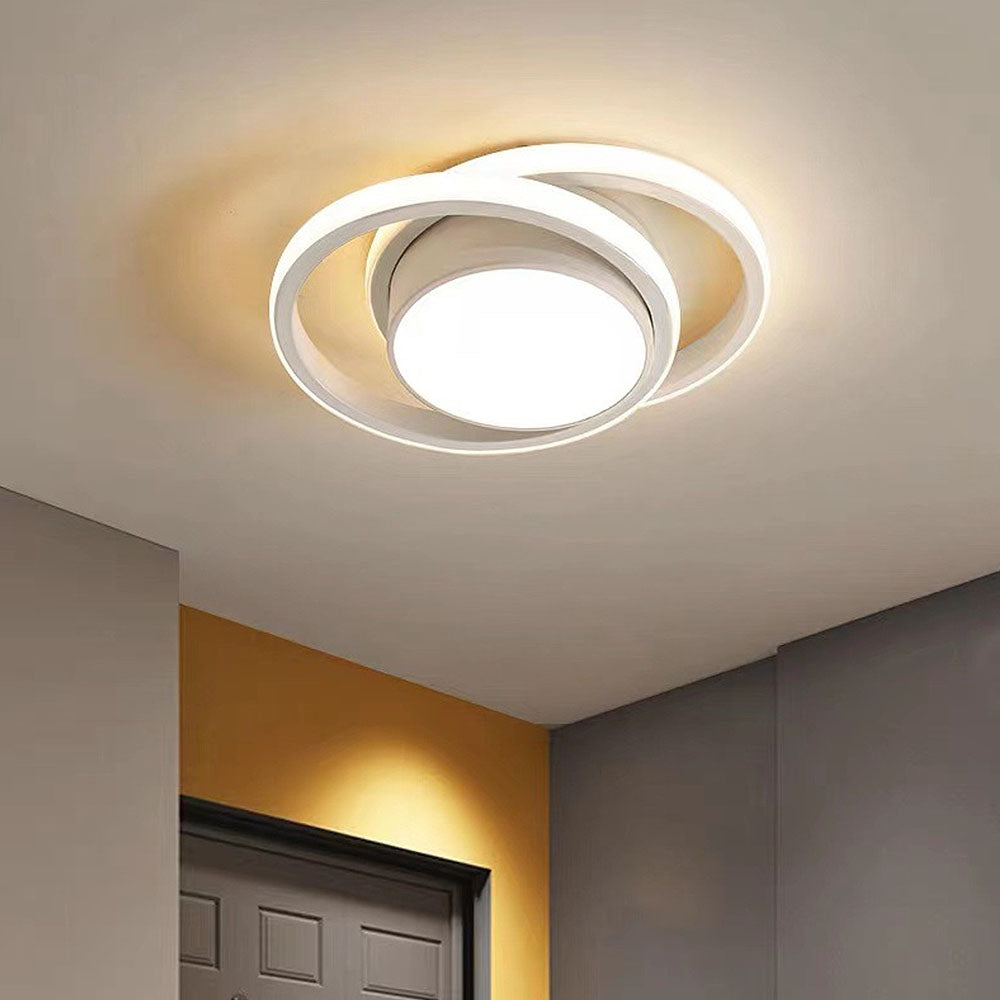 LED-Deckenleuchte Doppelring Schwarz Wohnzimmer Flur Moderne Deckenleuchte Minimalistisch Warmes Licht | Restfield