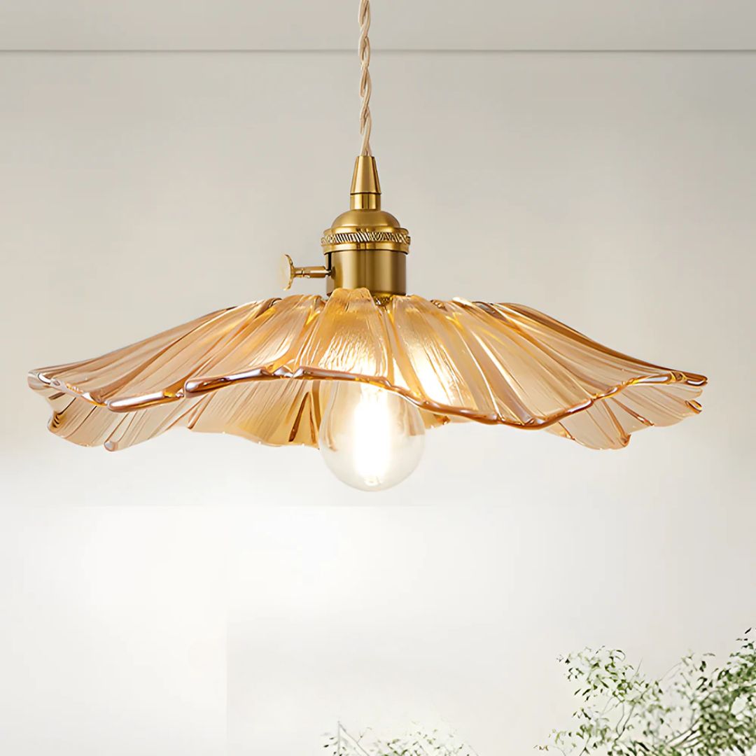 Suspension Cullivan Flower verre métal rouge E27 table à manger éclairage vintage lampe fleur hall éclairage d’ambiance | Restfield