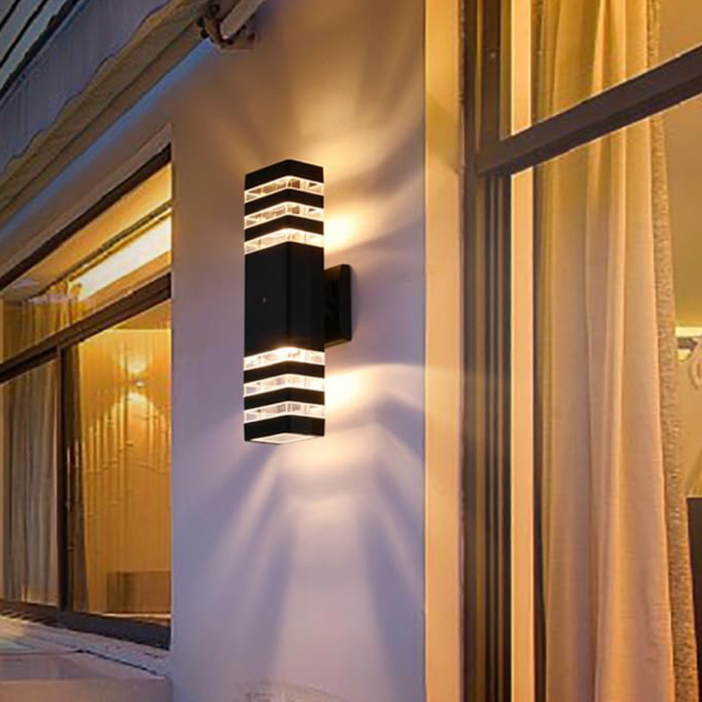 Buiten Wandlamp Up Down Gevelverlichting Waterdicht IP65 E27 Zwart | Sansoti