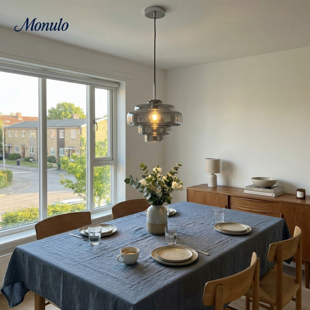 Gekleurde Glazen Hanglamp met Verstelbare Ophanging – Moderne Lichtpunt voor Eetkamer Keuken Woonkamer | Sansoti