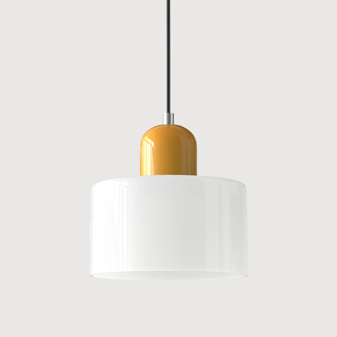 Lismeno Retro Hanglamp Glas 15cm Groen Oranje Eettafel Keuken Vintage Verlichting Compact | Sansoti