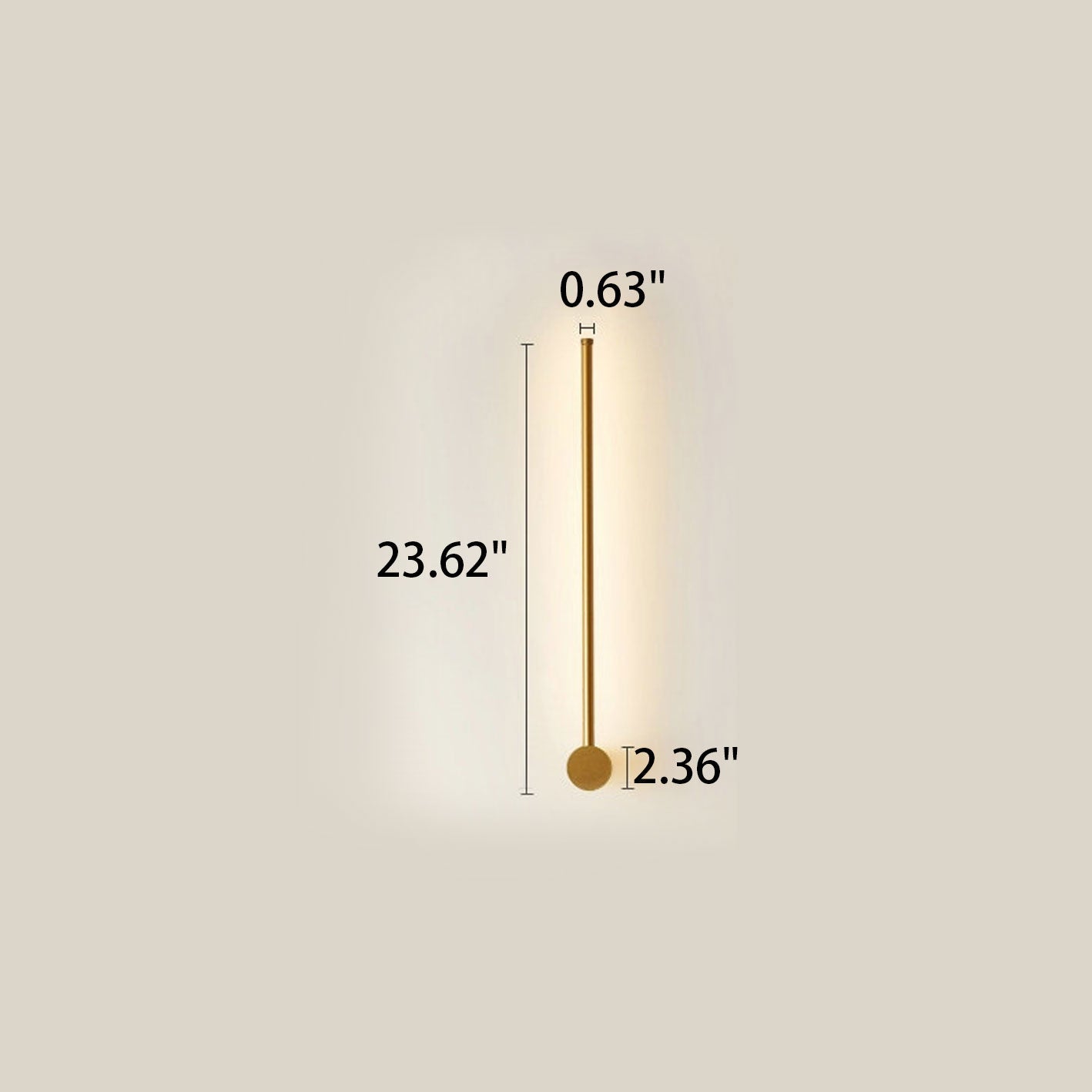 Wandlamp LED Staf Aluminium Zwart Goud 60cm 80cm Woonkamer Slaapkamer Studeerkamer Lijnlamp Minimalistisch Modern Sfeerlamp | Sansoti