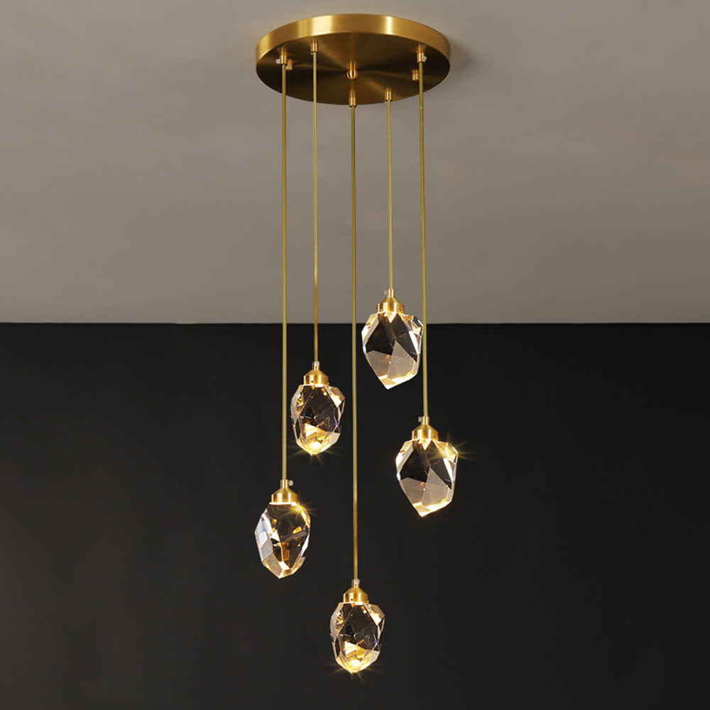 Hanglamp Glas Metaal Goud Verstelbaar Eettafel Woonkamer Keukeneiland Druppelvorm Designlamp Sfeerverlichting | Sansoti