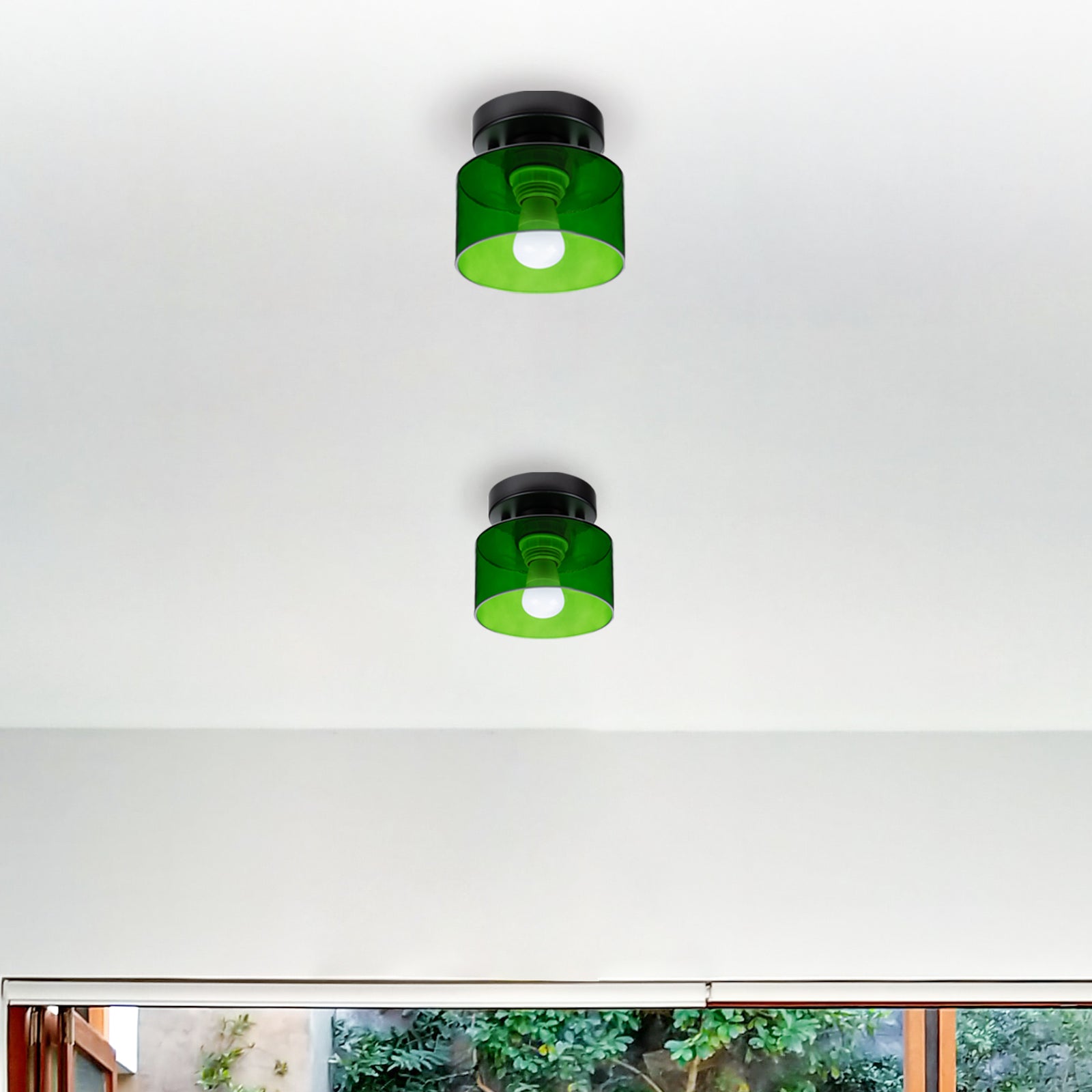 Deckenleuchte Glas Retro E27/E26 Bernstein Küche Flur Wohnzimmer Rundes Design Stimmungslicht Vintage Stil | Restfield