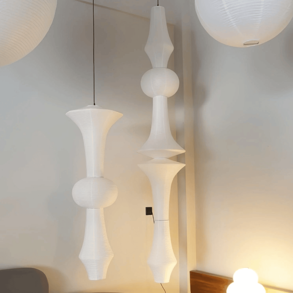 Hanglamp Japans Papier E27 LED Washi Plafondverlichting Beige Wit Sfeerverlichting Woonkamer Slaapkamer | Sansoti