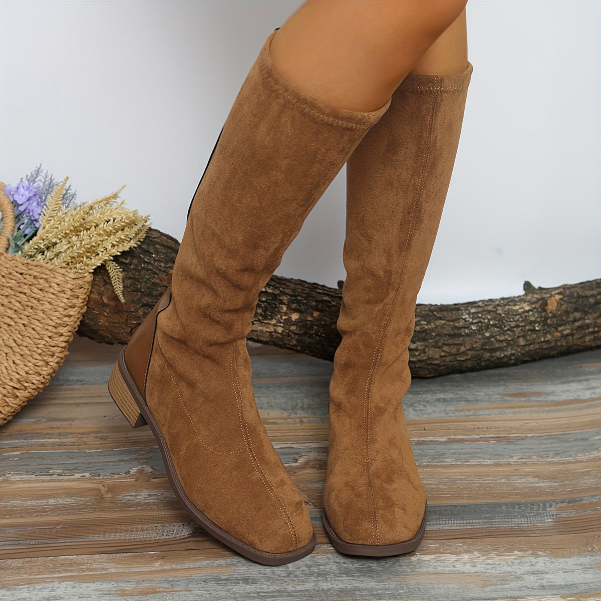 Dames Winterlaarzen Blokhak Kunstleer Western Design Gevoerd Warm Comfortabel Casual Chic Koude Dagen | Sansoti