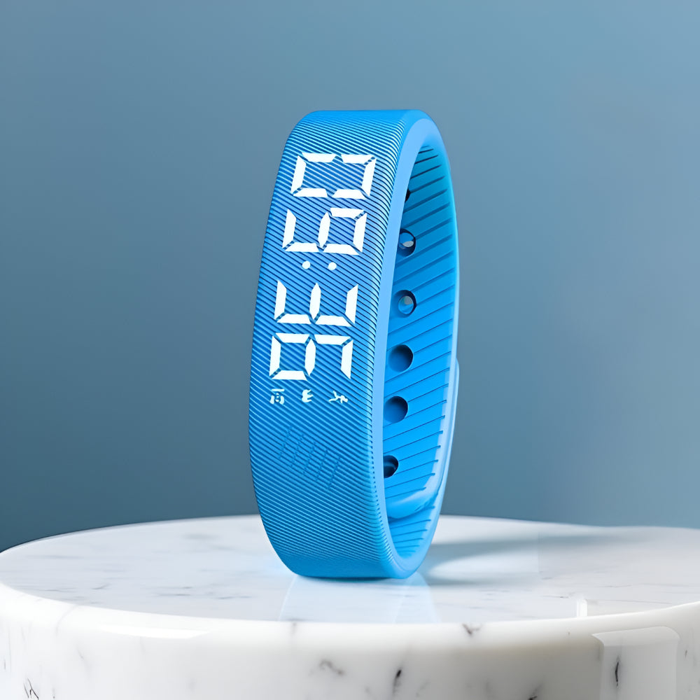 Digitaal LED Sporthorloge met Siliconen Band Waterdicht Licht Dames Heren Unisex Training Fitness Dagelijks Gebruik USB Oplaadbaar | Sansoti