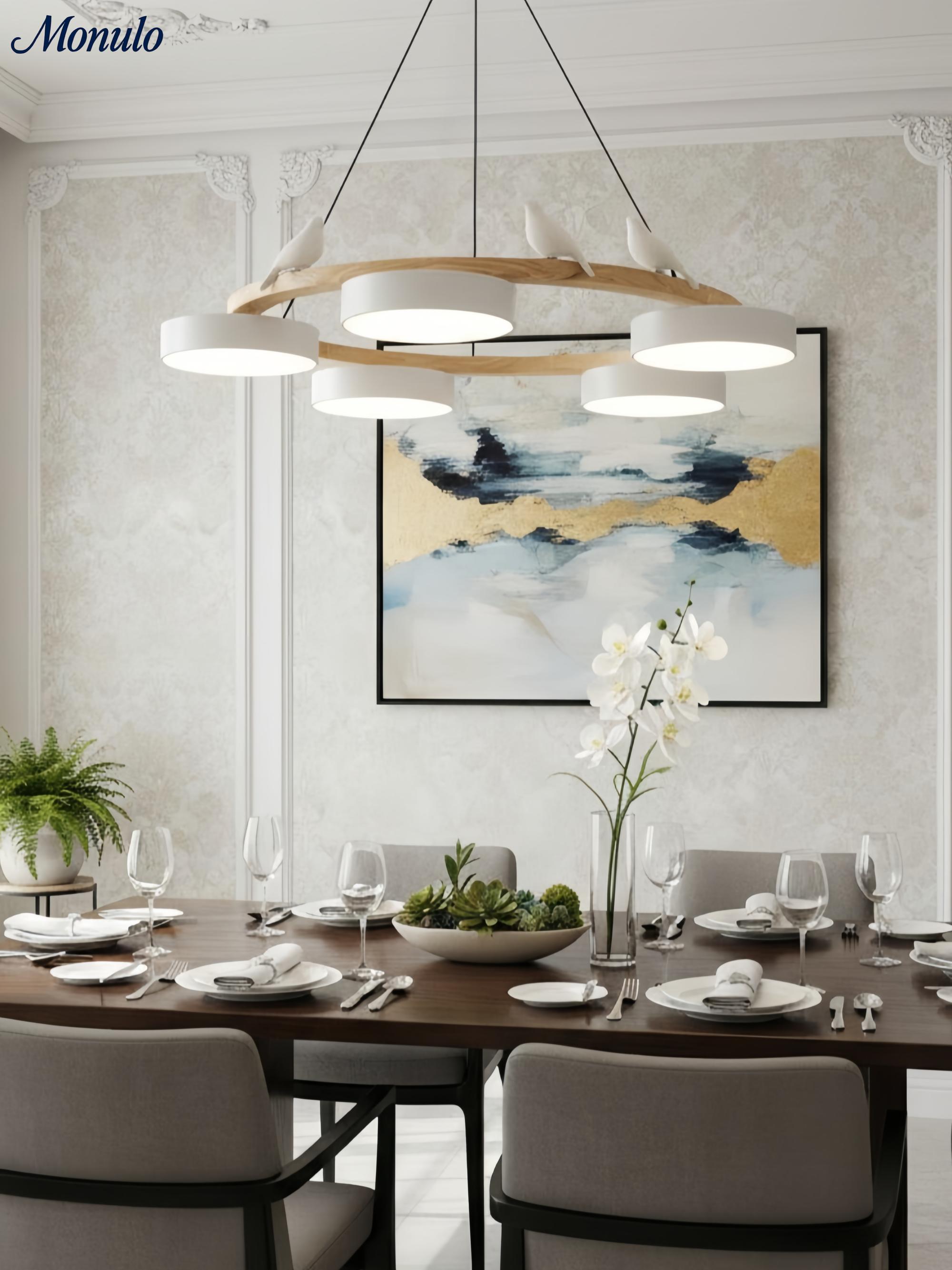 Decoratieve Vogelkroonluchter met Gekleurde Cirkels voor Eetkamer en Woonkamer | Sansoti