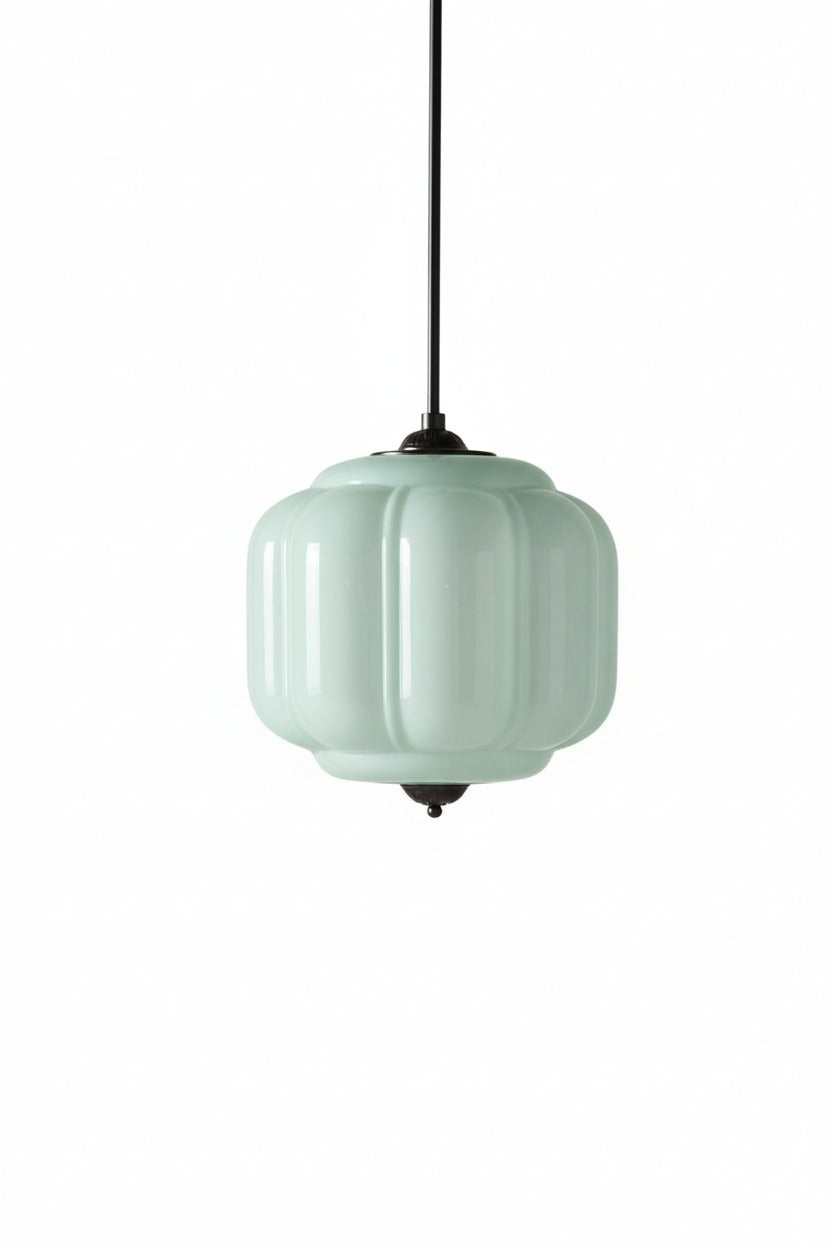 Vintage Melkglazen Hanglamp met Gegolfde Rand – Scandinavische Sfeerverlichting voor Keuken en Slaapkamer | Sansoti