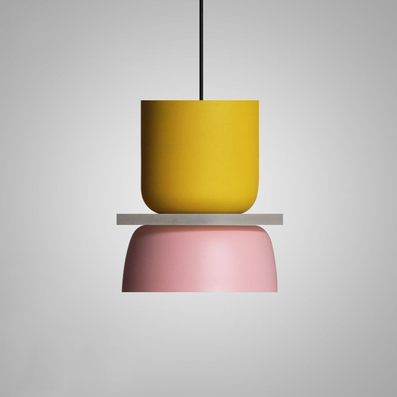 Moderne Hanglamp Macaron LED Metalen Kom Ø18-30cm Geel Roze Grijs Groen Blauw Oranje | Sansoti
