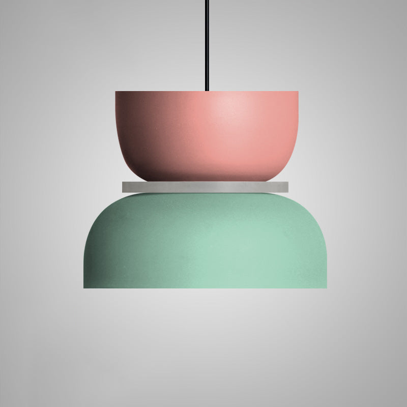 Moderne Hanglamp Macaron LED Metalen Kom Ø18-30cm Geel Roze Grijs Groen Blauw Oranje | Sansoti