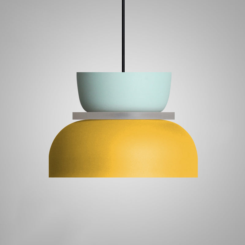 Moderne Hanglamp Macaron LED Metalen Kom Ø18-30cm Geel Roze Grijs Groen Blauw Oranje | Sansoti