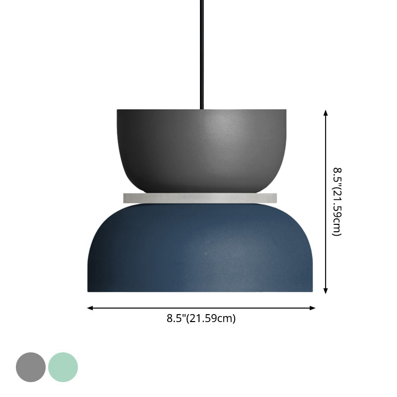 Moderne Hanglamp Macaron LED Metalen Kom Ø18-30cm Geel Roze Grijs Groen Blauw Oranje | Sansoti