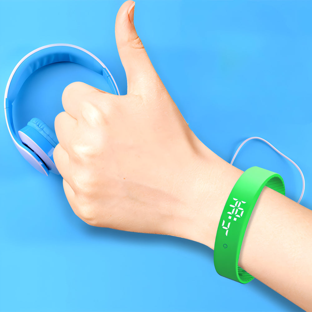 Digitaal Sporthorloge Waterdicht Siliconen Fitnesshorloge met Trillingsalarm en Temperatuurmeting | Sansoti