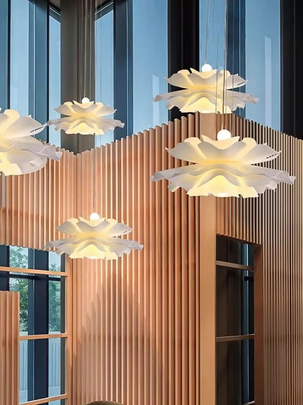 Handgemaakte Acryl Hanglamp Lotus Bloem Wit Scandinavisch Design | Sansoti