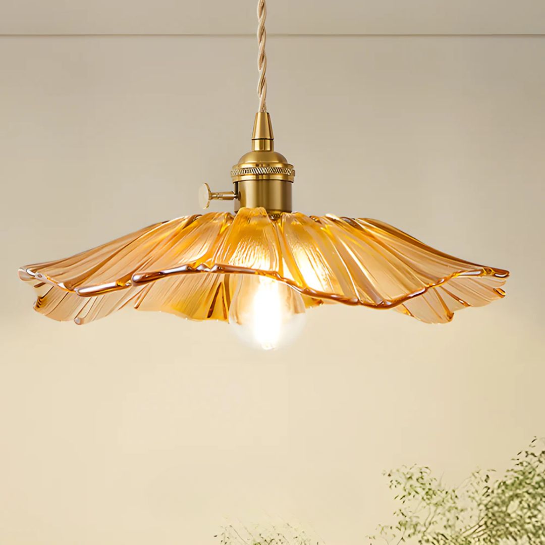 Suspension Cullivan Flower verre métal rouge E27 table à manger éclairage vintage lampe fleur hall éclairage d’ambiance | Restfield
