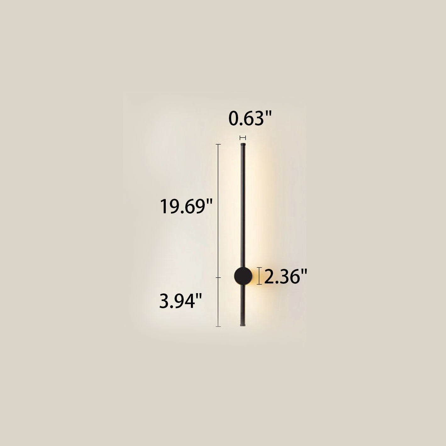 Wandlamp LED Staf Aluminium Zwart Goud 60cm 80cm Woonkamer Slaapkamer Studeerkamer Lijnlamp Minimalistisch Modern Sfeerlamp | Sansoti