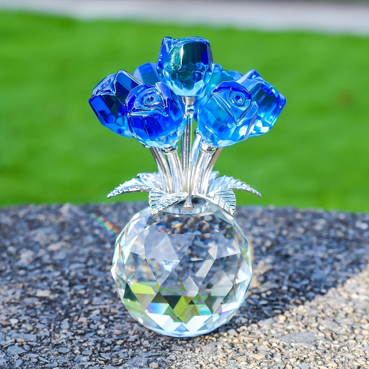Kristall-Rosenstrauß Dekorative Kunstblumen Vasenaccessoire Interieur Wohnzimmer Zeitlose Geschenkidee | Sansoti