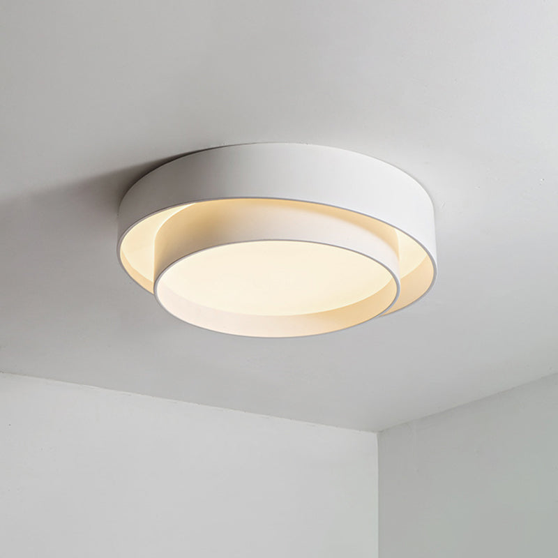 Ronde Plafondlamp Wit Metaal Nordic Stijl LED Plafondverlichting voor Slaapkamer 40cm 50cm 60cm Dimbaar | Sansoti