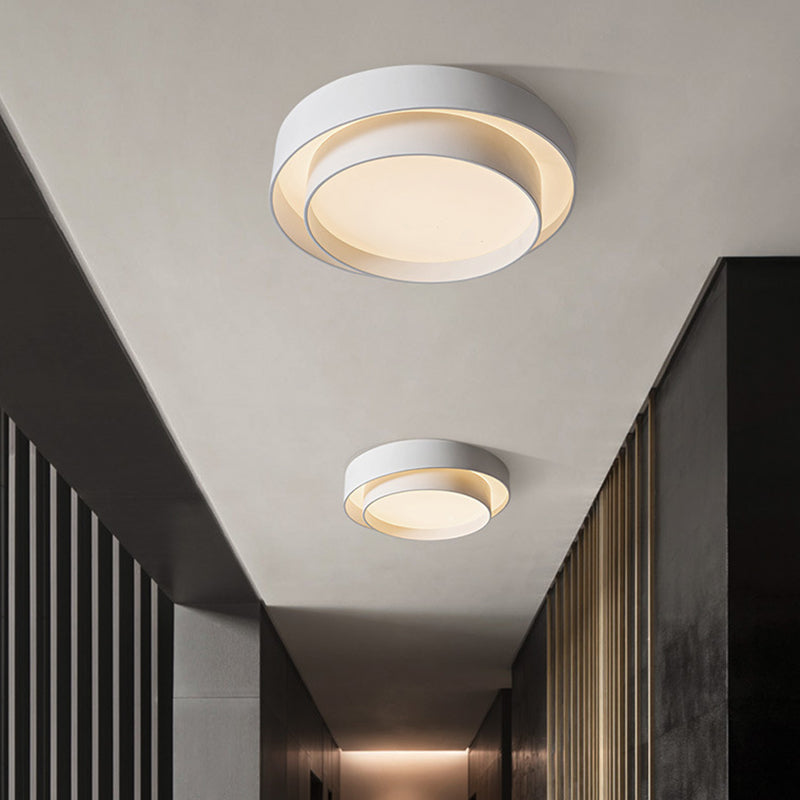 Ronde Plafondlamp Wit Metaal Nordic Stijl LED Plafondverlichting voor Slaapkamer 40cm 50cm 60cm Dimbaar | Sansoti