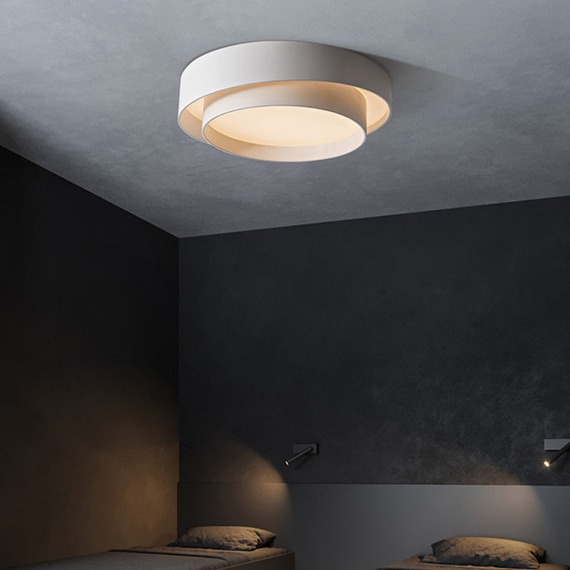 Ronde Plafondlamp Wit Metaal Nordic Stijl LED Plafondverlichting voor Slaapkamer 40cm 50cm 60cm Dimbaar | Sansoti