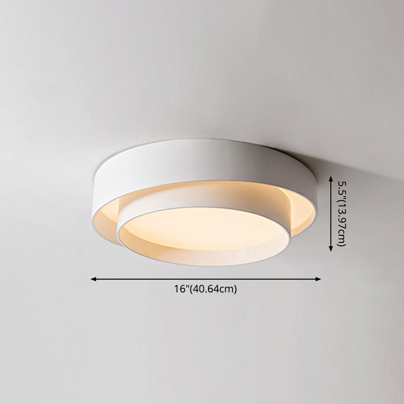 Ronde Plafondlamp Wit Metaal Nordic Stijl LED Plafondverlichting voor Slaapkamer 40cm 50cm 60cm Dimbaar | Sansoti