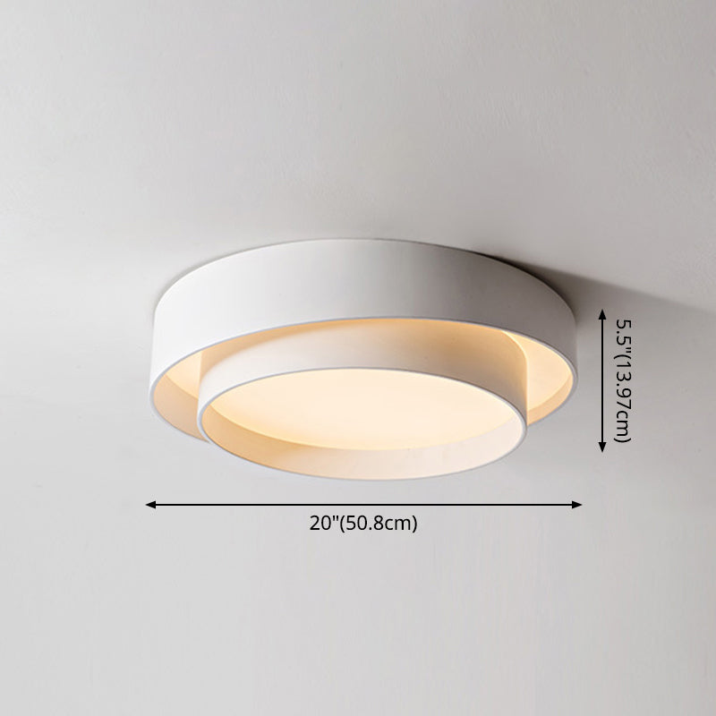 Ronde Plafondlamp Wit Metaal Nordic Stijl LED Plafondverlichting voor Slaapkamer 40cm 50cm 60cm Dimbaar | Sansoti