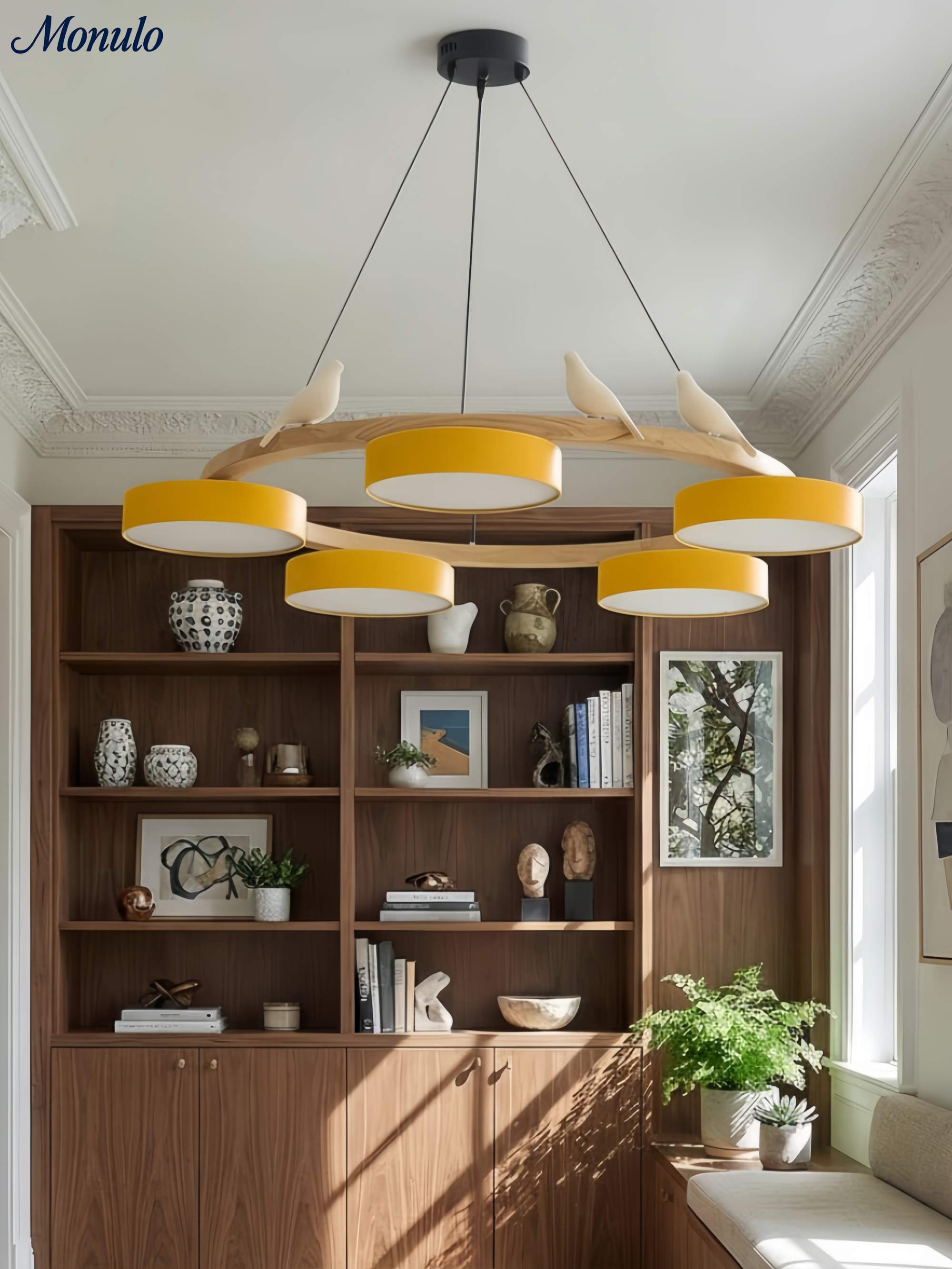 Decoratieve Vogelkroonluchter met Gekleurde Cirkels voor Eetkamer en Woonkamer | Sansoti