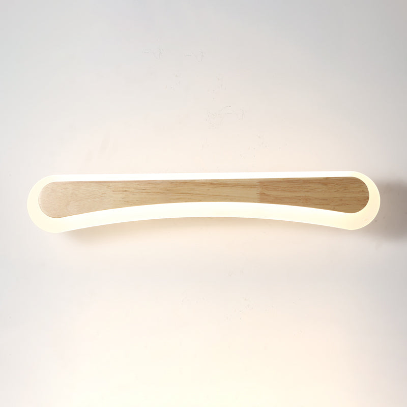 Houten LED Wandlamp met Acryl Kap Badkamerspiegel Verlichting Scandinavisch Design 40cm 60cm 80cm | Sansoti