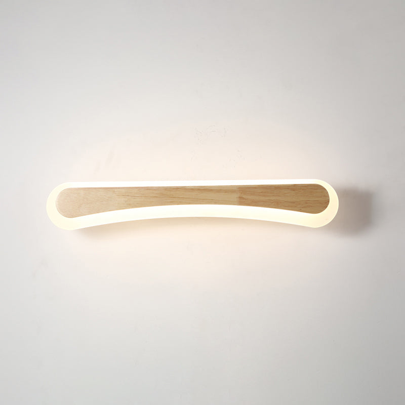 Houten LED Wandlamp met Acryl Kap Badkamerspiegel Verlichting Scandinavisch Design 40cm 60cm 80cm | Sansoti